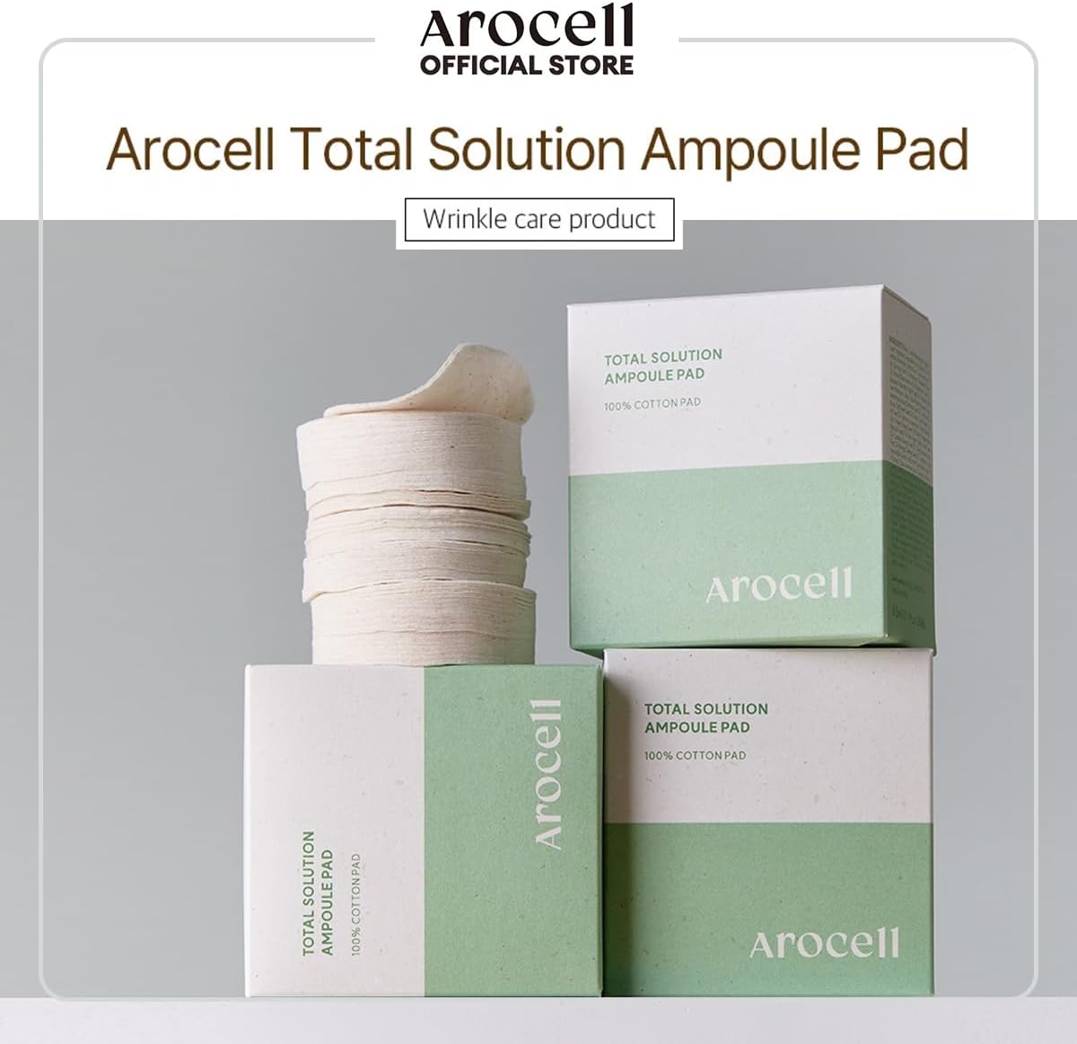 AROCELL Total Solution Ampoule Pad 100% Cotton 28 Sheets for Elasticity Moisturizing Exfoliation Skin Barrier Wrinkle Care Treatment with Hyaluronic Acid 10 Seed Oil Korean Skincare