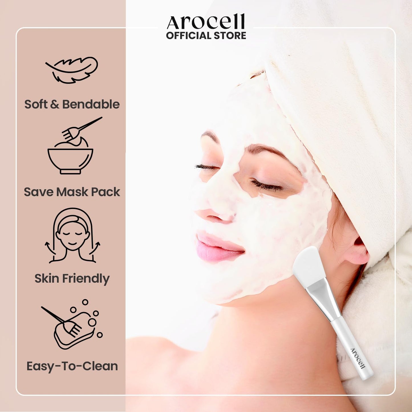AROCELL Face Mask Soft Silicone Brush Skin Care Tools Moisturizer Applicator & Skincare Brush for Facials