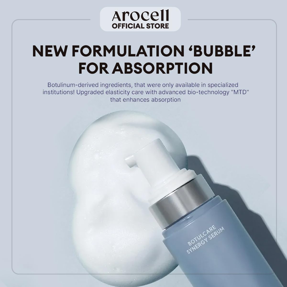 AROCELL Botulcare Synergy Bubble Serum Fast Absorption 70 ml/2.37 Fl Oz Elasticity Pore Minimizing Wrinkle Care Treatment Anti-Aging Facial Skin Korean Skincare