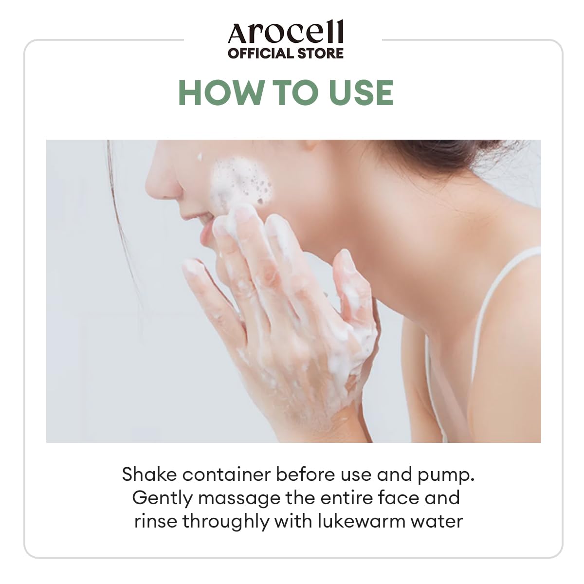 AROCELL Mugwort Whipped Micro Bubble Foaming Cleanser with Hyaluronic Acid Gentle Mild Cleansing Face Wash Makeup Remover Hydrating Fragrance Free Korean Skincare