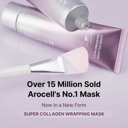 AROCELL Super Collagen Wrapping Facial Mask – Peel Off Face Mask Pack for Firmness and Elasticity Hydrating Exfoliating Skin Care