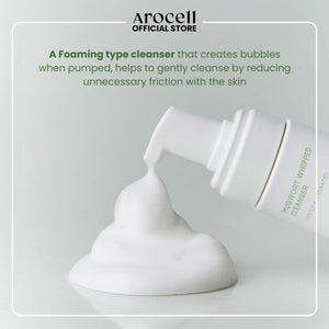AROCELL Mugwort Whipped Micro Bubble Foaming Cleanser with Hyaluronic Acid Gentle Mild Cleansing Face Wash Makeup Remover Hydrating Fragrance Free Korean Skincare