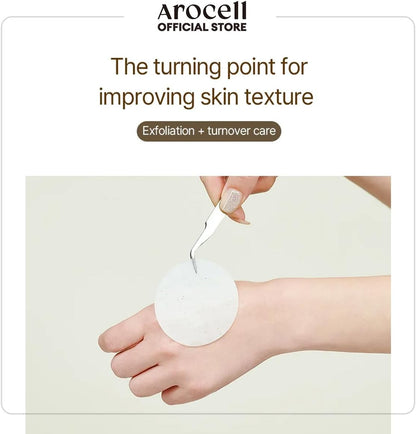 AROCELL Total Solution Ampoule Pad 100% Cotton 28 Sheets for Elasticity Moisturizing Exfoliation Skin Barrier Wrinkle Care Treatment with Hyaluronic Acid 10 Seed Oil Korean Skincare