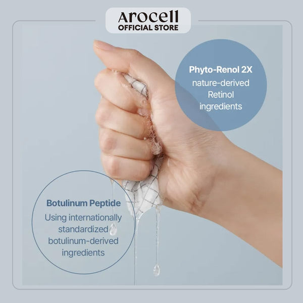 AROCELL Botulcare Graphene Mask 5 Facial Sheet Microcurrent Masks Moisturizing Hydrating Elasticity Pore Minimizing Hyaluronic Acid Panthenol Korean Skincare