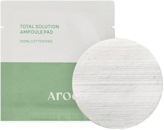 AROCELL Total Solution Ampoule Pad 100% Cotton 28 Sheets for Elasticity Moisturizing Exfoliation Skin Barrier Wrinkle Care Treatment with Hyaluronic Acid 10 Seed Oil Korean Skincare