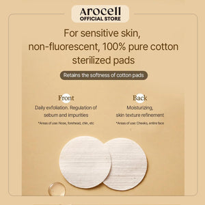 AROCELL Total Solution Ampoule Pad 100% Cotton 28 Sheets for Elasticity Moisturizing Exfoliation Skin Barrier Wrinkle Care Treatment with Hyaluronic Acid 10 Seed Oil Korean Skincare
