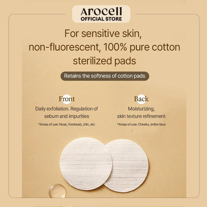 AROCELL Total Solution Ampoule Pad 100% Cotton 28 Sheets for Elasticity Moisturizing Exfoliation Skin Barrier Wrinkle Care Treatment with Hyaluronic Acid 10 Seed Oil Korean Skincare