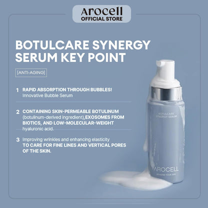 AROCELL Botulcare Synergy Bubble Serum Fast Absorption 70 ml/2.37 Fl Oz Elasticity Pore Minimizing Wrinkle Care Treatment Anti-Aging Facial Skin Korean Skincare