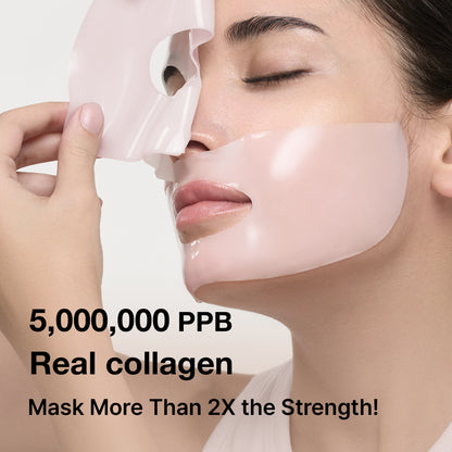 AROCELL Super Collagen Mask 8 Facial Sheet Dual Matrix Hydrogel Masks with Low Molecular Weight Collagen for Elasticity Hydrating Anti-Aging Cooling Korean Skincare, 43g x 8ea