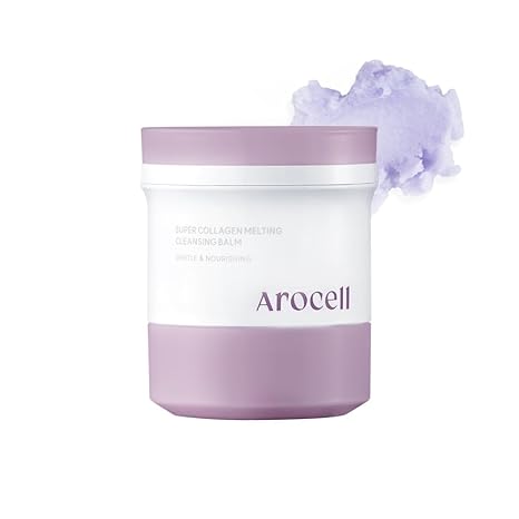 AROCELL Super Collagen Melting Cleansing Balm – Grinding Deep Pore Blackhead Cleanser with Peptide Face Wash Makeup Remover Hydrating Korean Skincare